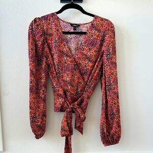 Express Multicolor Wrap Blouse